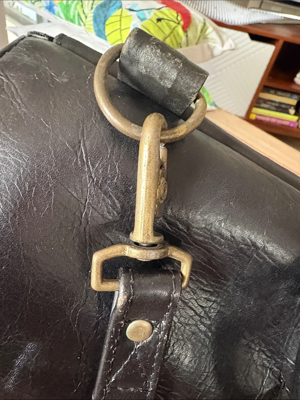 FRYE black leather messenger bag